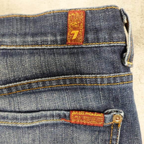 7 for all mankind jeans mid rise bootcut women's 27 blue denim - Picture 12 of 15